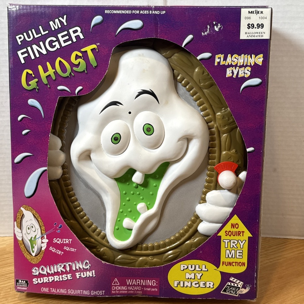 Halloween Ghost Pull my Finger Squirting Water Eyes Flash Door / Wall Sign